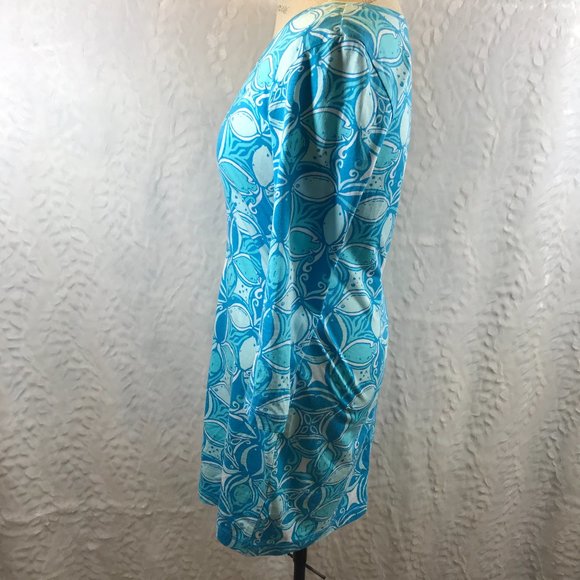 Lilly Pulitzer Paradise Fish Body Con Dress V neck - Picture 5 of 7